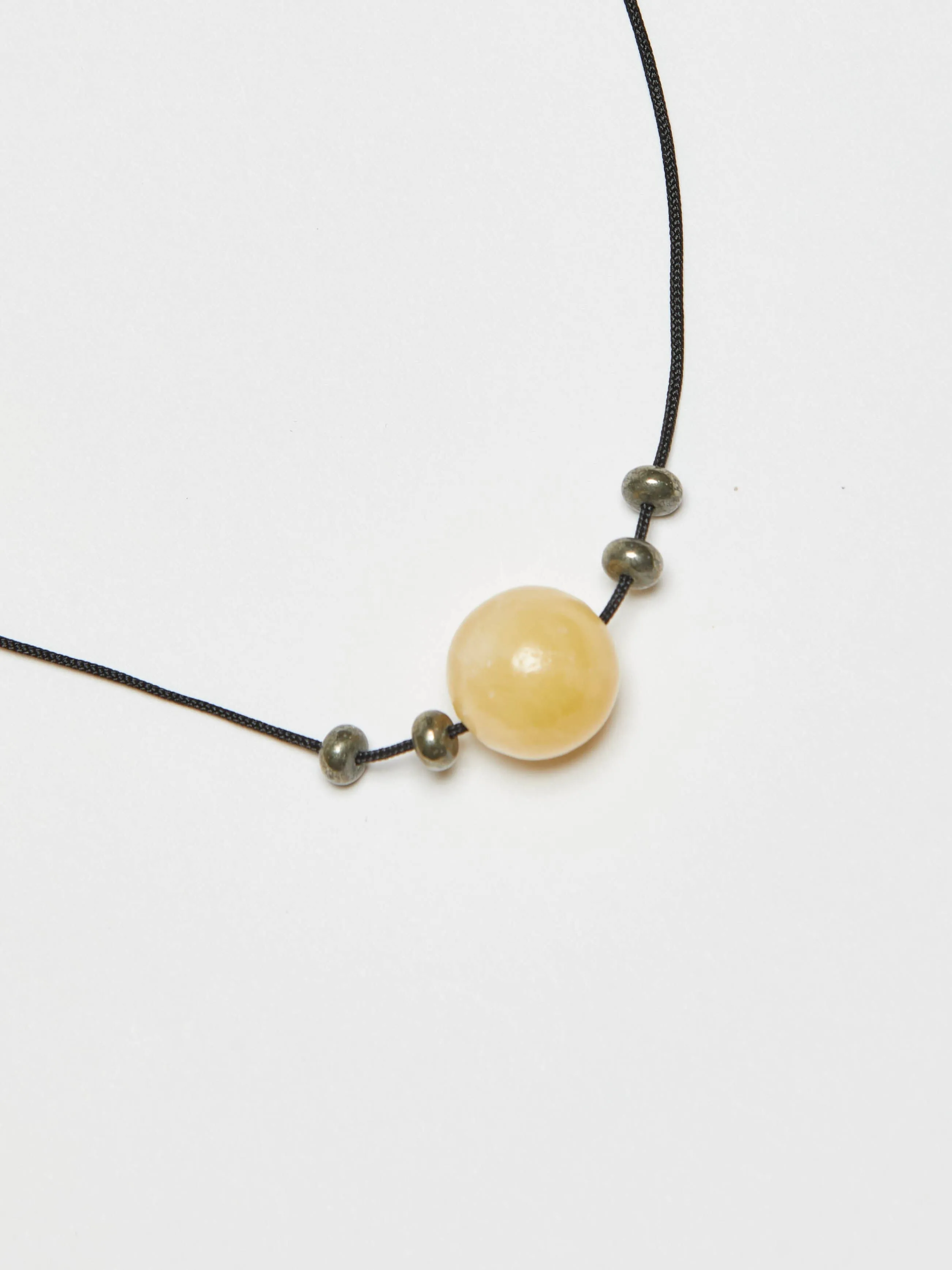 Yellow Jade Beaded Necklace