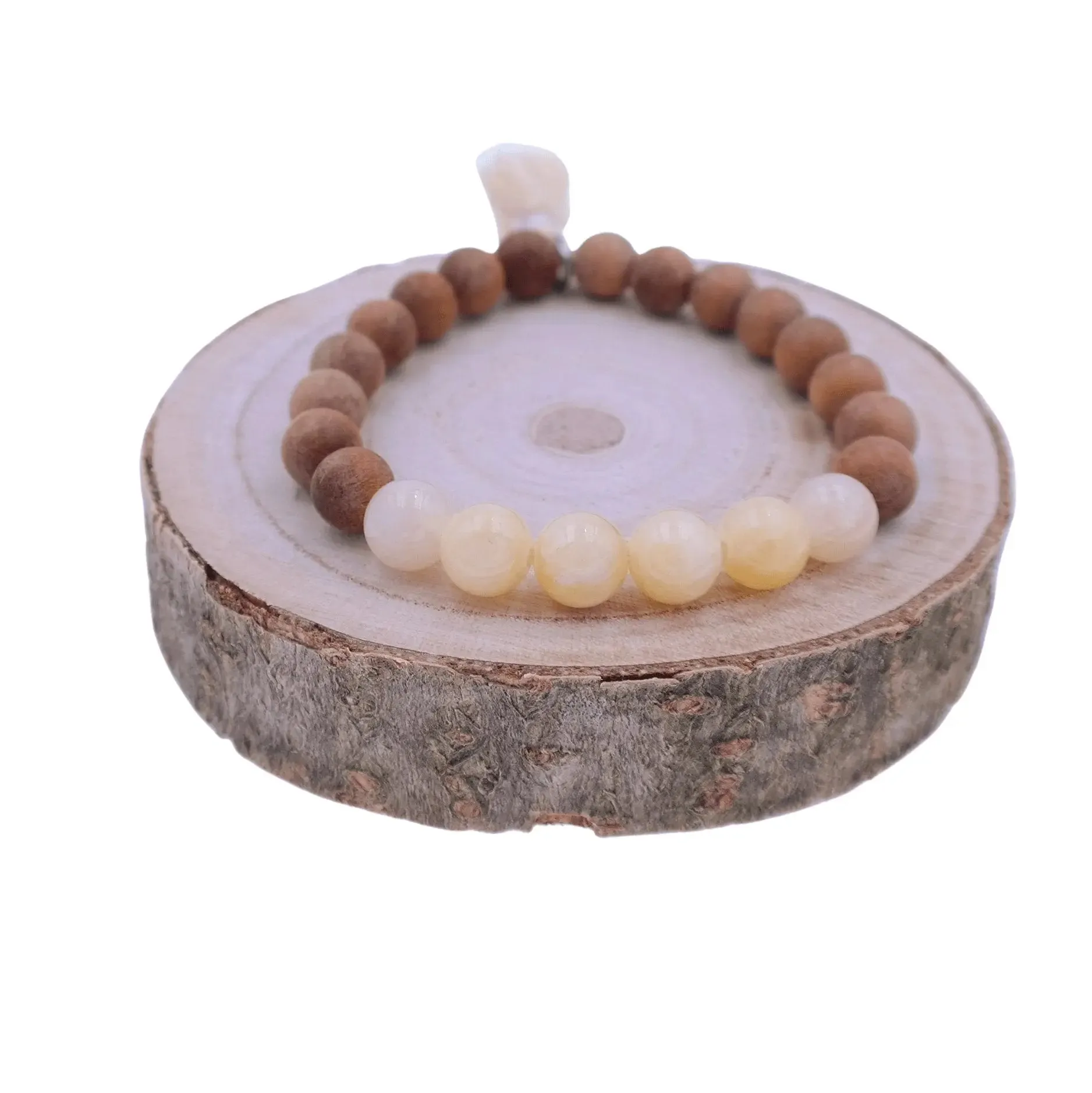 Yellow Jade Bracelet with Sandalwood - Joy Bracelet