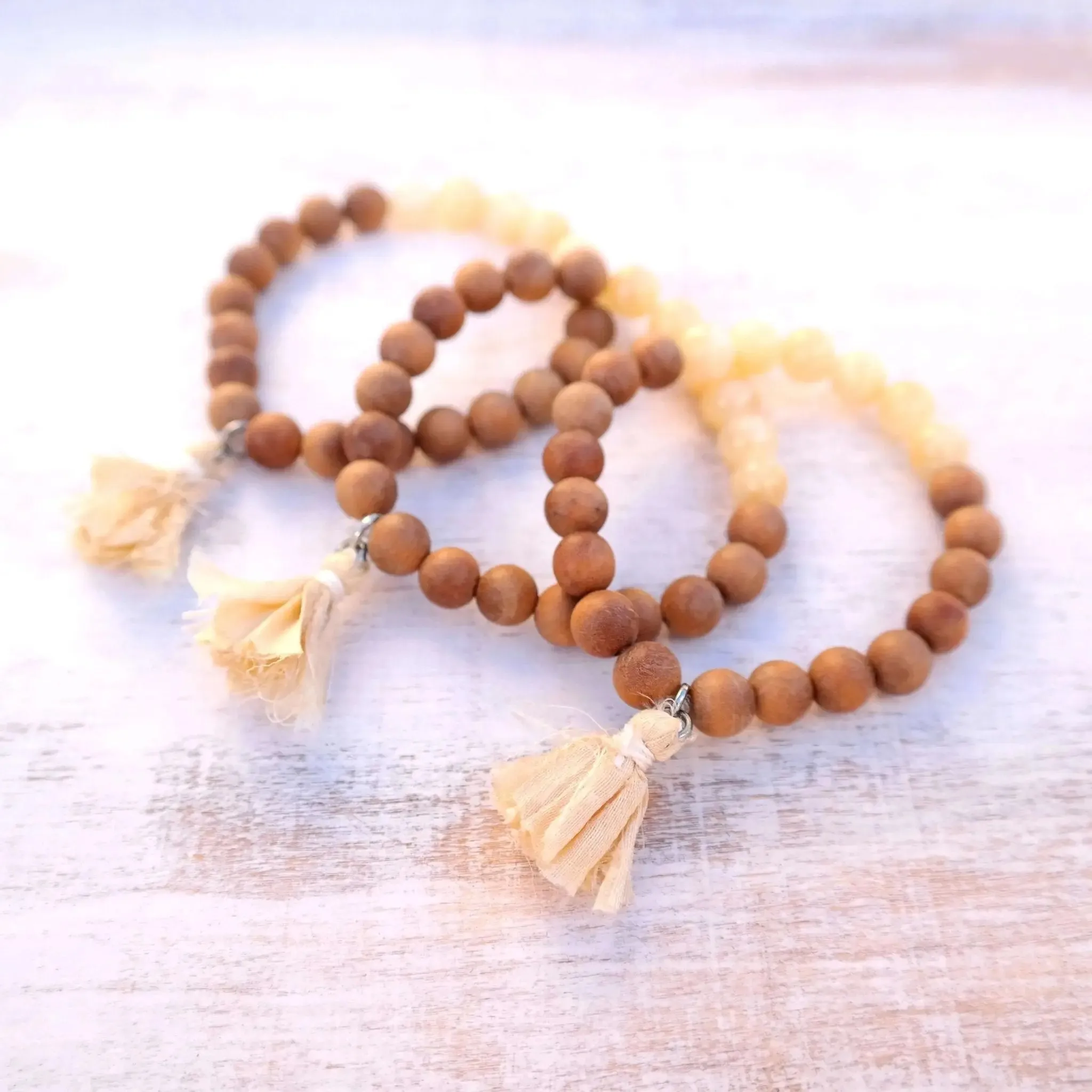 Yellow Jade Bracelet with Sandalwood - Joy Bracelet