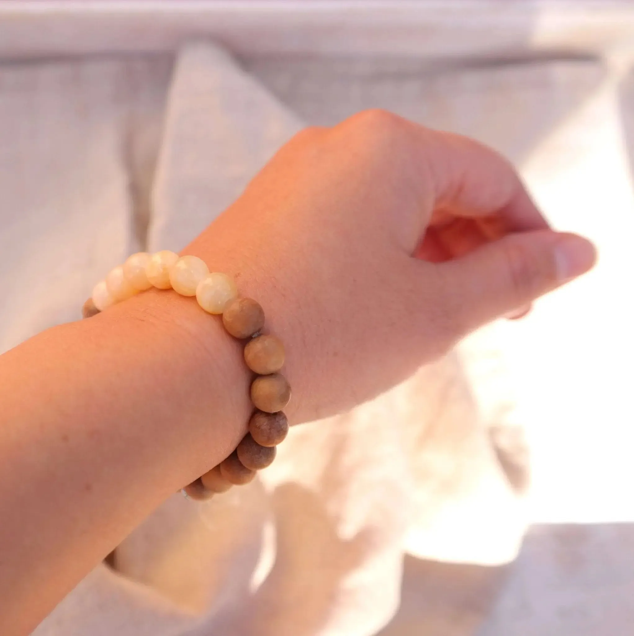 Yellow Jade Bracelet with Sandalwood - Joy Bracelet