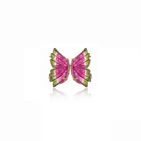 Zoya, Titli Watermelon Tourmaline Butterfly Wings, 14K Gold